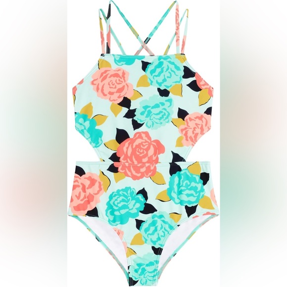 O'Neill Girls Kelly Floral High Neck Swim Set | Otherside Boardsports
